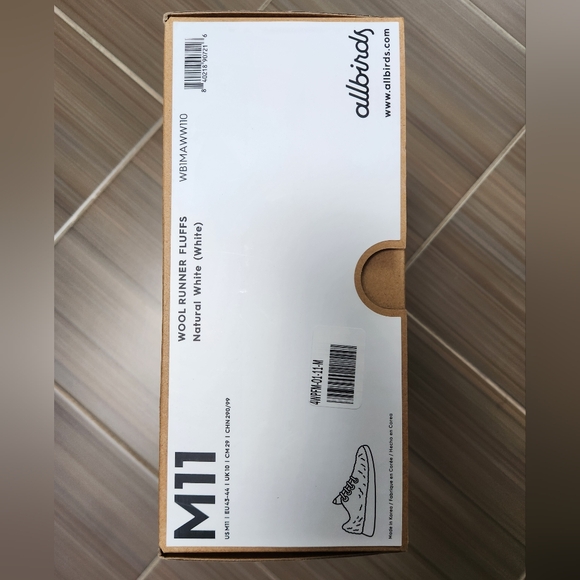 Allbirds Mens' Wool Runner Fluff Running Shoes ~WHITE ~Size 11 **NEW - Picture 12 of 12